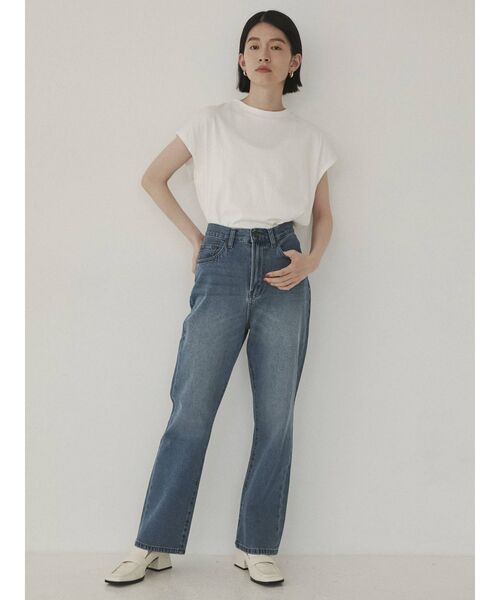 COTORICA(コトリカ)の「ストレートデニム(COTTON100%)(デニムパンツ・レディース・ライトグレー/ブルー・MEDIUM/LARGE)」の9枚目の写真