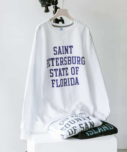 Russell Athletic（ラッセルアスレティック）の「『別注』RUSSELL ATHLETIC×DOORS　プリントスウェット（スウェット・メンズ・ホワイト/ブラック/グレー・MEDIUM/LARGE）」の8枚目の写真