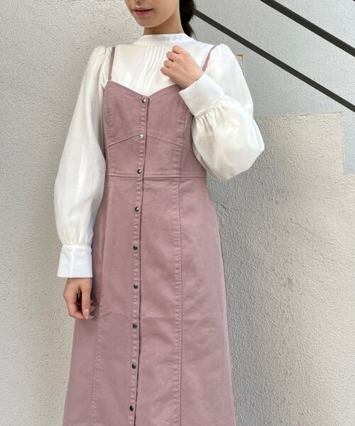 MAJESTIC LEGON（マジェスティックレゴン）の「ladyフロントボタンワンピ（ワンピース・レディース・ネイビー/ピンク/アイボリー・MEDIUM）」の7枚目の写真