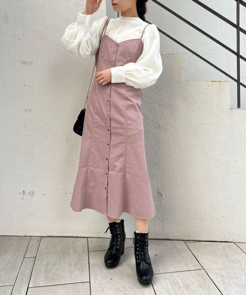 MAJESTIC LEGON（マジェスティックレゴン）の「ladyフロントボタンワンピ（ワンピース・レディース・ネイビー/ピンク/アイボリー・MEDIUM）」の14枚目の写真