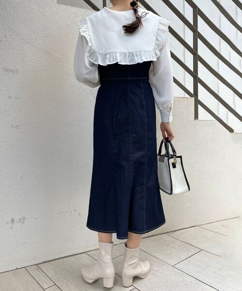 MAJESTIC LEGON（マジェスティックレゴン）の「ladyフロントボタンワンピ（ワンピース・レディース・ネイビー/ピンク/アイボリー・MEDIUM）」の18枚目の写真