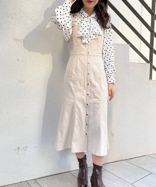 MAJESTIC LEGON（マジェスティックレゴン）の「ladyフロントボタンワンピ（ワンピース・レディース・ネイビー/ピンク/アイボリー・MEDIUM）」の21枚目の写真