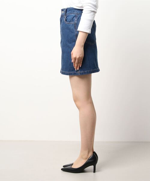 archives（アルシーヴ）の「台形ミニスカート（デニムスカート・レディース・アイボリー/ブラック/ロイヤルブルー・MEDIUM）」の4枚目の写真