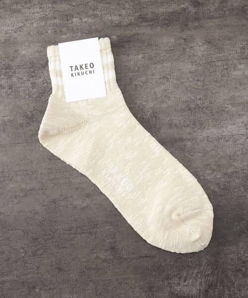 TAKEO KIKUCHI（タケオキクチ）の「◆スラブショートソックス（ソックス/靴下・メンズ・ネイビー/オレンジ/イエロー系その他・00）」の3枚目の写真