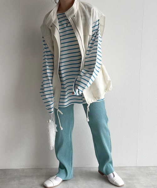 w closet（ダブルクローゼット）の「フリーカットイージーパンツ（その他パンツ・レディース・グレイッシュベージュ/ライム/ブラック/グリーン/サックスブルー/レッド・FREE）」の16枚目の写真