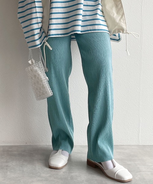 w closet（ダブルクローゼット）の「フリーカットイージーパンツ（その他パンツ・レディース・グレイッシュベージュ/ライム/ブラック/グリーン/サックスブルー/レッド・FREE）」の20枚目の写真