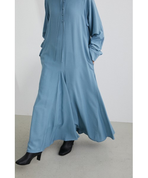 STYLEMIXER（スタイルミキサー）の「サテンフレアワンピース（ワンピース・レディース・ブラック/ライトイエロー/サックスブルー・SMALL/MEDIUM）」の14枚目の写真