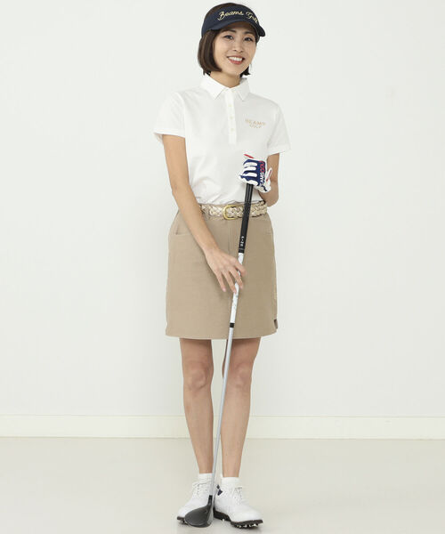 ビームスゴルフ パープルレーベル ピケシアサッカー ポロシャツ ワンポイント L BEAMS GOLF PURPLE LABEL &frasl; ピケ シアサッカー ポロシャツ