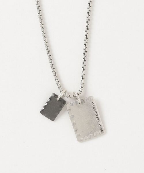 ALLSAINTS（オールセインツ）の「ALLSAINTS STERLING SILVER TAGS NECKLACE | ALLSAINTS スターリング シルバー タグ ネックレス（ネックレス・メンズ・シルバー系その他・ONE SIZE）」の4枚目の写真