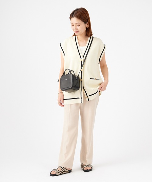 JOURNAL STANDARD（ジャーナルスタンダード）の「リネンブレンドスラックスパンツ（スラックス・レディース・ブラック/ベージュ・36/38）」の8枚目の写真