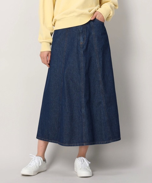 Arnold Palmer（アーノルドパーマー）の「ライトオンスデニム パネルロングスカート（デニムスカート・レディース・インディゴブルー/ライトインディゴブルー・M/L）」の2枚目の写真