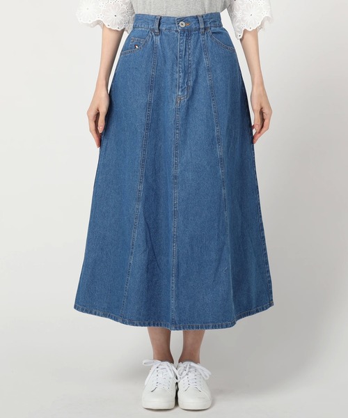 Arnold Palmer（アーノルドパーマー）の「ライトオンスデニム パネルロングスカート（デニムスカート・レディース・インディゴブルー/ライトインディゴブルー・M/L）」の4枚目の写真