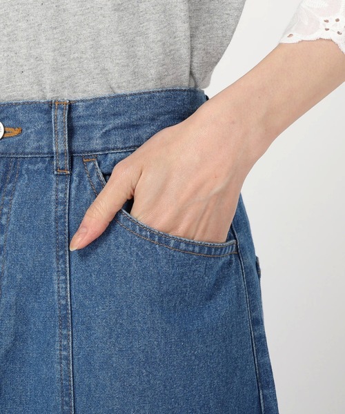 Arnold Palmer（アーノルドパーマー）の「ライトオンスデニム パネルロングスカート（デニムスカート・レディース・インディゴブルー/ライトインディゴブルー・M/L）」の3枚目の写真