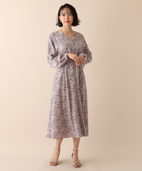 OPAQUE.CLIP（オペークドットクリップ）の「◆小花柄ドルマンワンピース（ワンピース・レディース・パープル系1/ホワイト系3/オレンジ系その他2・36/38）」の11枚目の写真