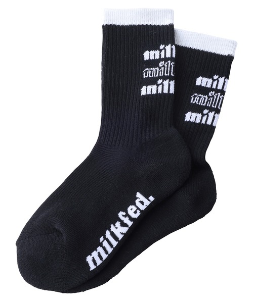 MILKFED.（ミルクフェド）の「TRIPLE COOPER LOGO SOCKS/ブランドロゴ/ミドル丈 靴下/ソックス（ソックス/靴下・レディース・ホワイト/ブラック/レッド/ライトパープル/ライトピンク・ONE SIZE）」の22枚目の写真