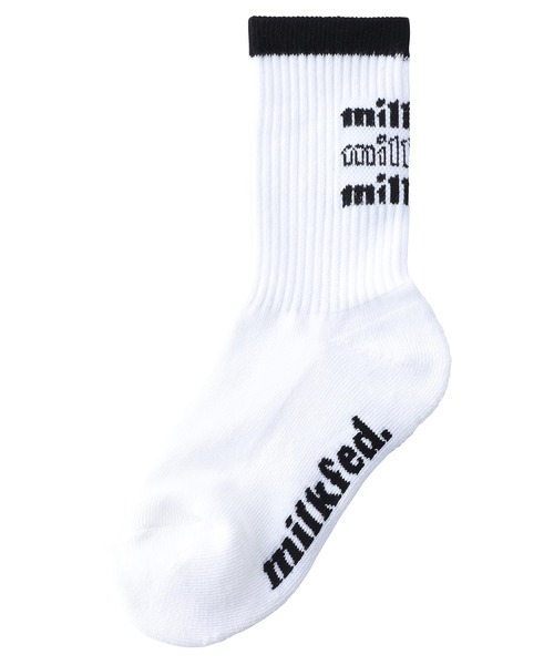 MILKFED.（ミルクフェド）の「TRIPLE COOPER LOGO SOCKS/ブランドロゴ/ミドル丈 靴下/ソックス（ソックス/靴下・レディース・ホワイト/ブラック/レッド/ライトパープル/ライトピンク・ONE SIZE）」の16枚目の写真