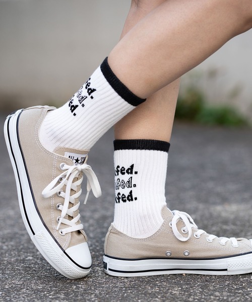 MILKFED.（ミルクフェド）の「TRIPLE COOPER LOGO SOCKS/ブランドロゴ/ミドル丈 靴下/ソックス（ソックス/靴下・レディース・ホワイト/ブラック/レッド/ライトパープル/ライトピンク・ONE SIZE）」の8枚目の写真