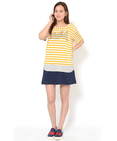 X-girl（エックスガール）の「【Zipper夏号掲載】3 PIECE SET DRESS（ワンピース・レディース・アッシュ/イエロー/ネイビー・1/2）」の3枚目の写真