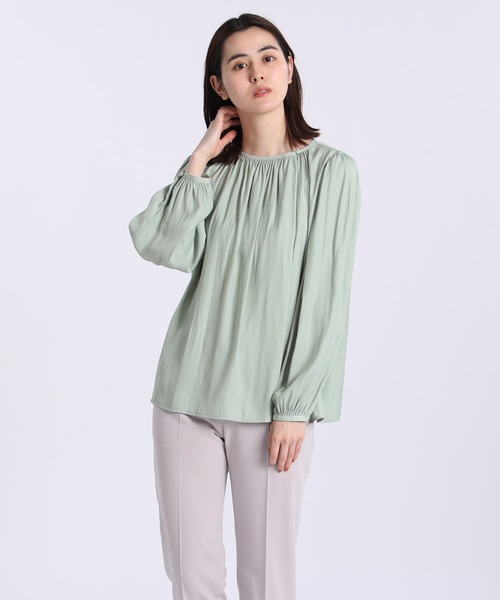 INED CLARO（イネドクラロ）の「ギャザーブラウス（シャツ/ブラウス・レディース・ホワイト/ブルー/グリーン・フリー）」の3枚目の写真