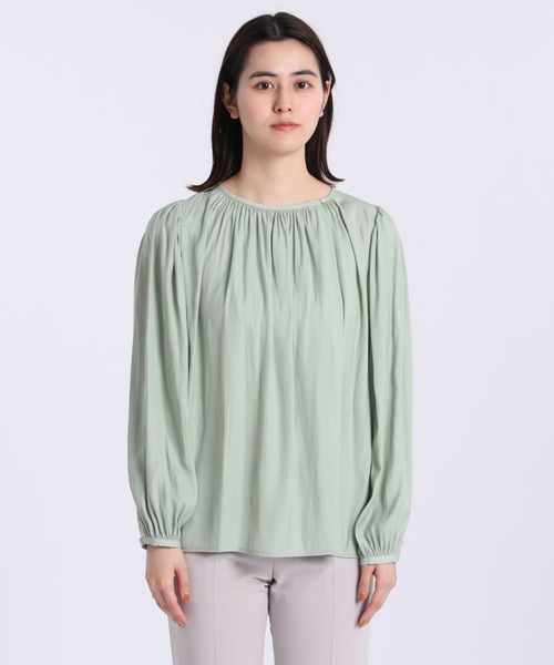 INED CLARO（イネドクラロ）の「ギャザーブラウス（シャツ/ブラウス・レディース・ホワイト/ブルー/グリーン・フリー）」の6枚目の写真