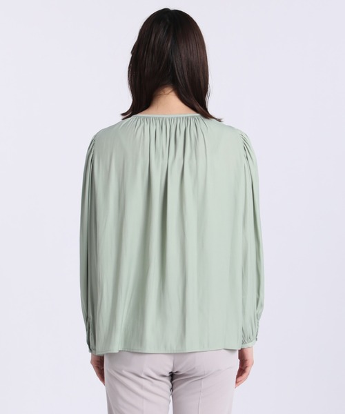 INED CLARO（イネドクラロ）の「ギャザーブラウス（シャツ/ブラウス・レディース・ホワイト/ブルー/グリーン・フリー）」の8枚目の写真