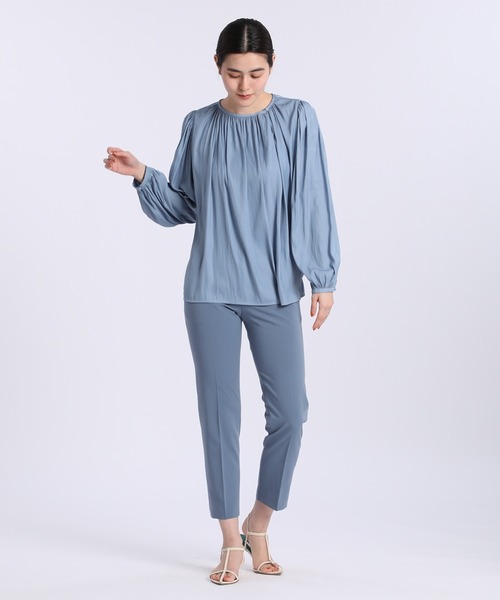 INED CLARO（イネドクラロ）の「ギャザーブラウス（シャツ/ブラウス・レディース・ホワイト/ブルー/グリーン・フリー）」の10枚目の写真