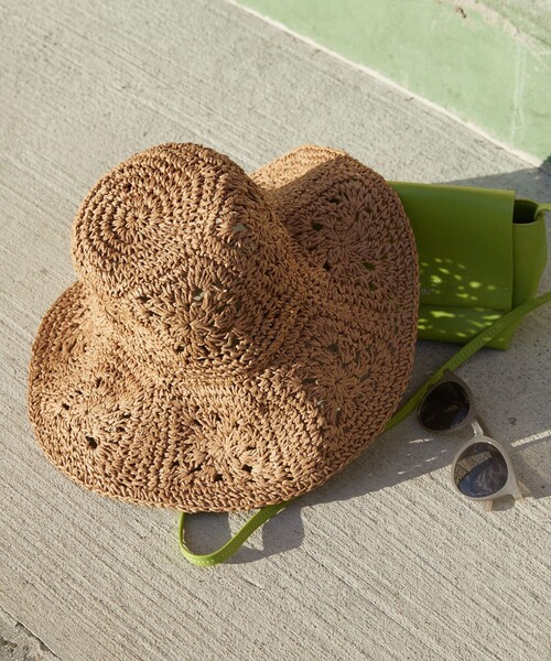 FREAK'S STORE（フリークスストア）の「【WEB限定】フラワーモチーフハット（ハット・レディース・ブラウン/ナチュラル・ONE SIZE）」の2枚目の写真