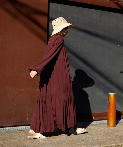 FREAK'S STORE（フリークスストア）の「【WEB限定】フラワーモチーフハット（ハット・レディース・ブラウン/ナチュラル・ONE SIZE）」の3枚目の写真