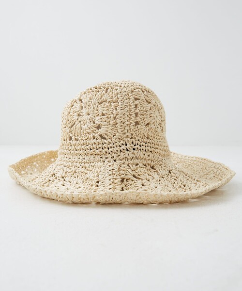 FREAK'S STORE（フリークスストア）の「【WEB限定】フラワーモチーフハット（ハット・レディース・ブラウン/ナチュラル・ONE SIZE）」の5枚目の写真