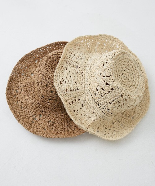 FREAK'S STORE（フリークスストア）の「【WEB限定】フラワーモチーフハット（ハット・レディース・ブラウン/ナチュラル・ONE SIZE）」の9枚目の写真