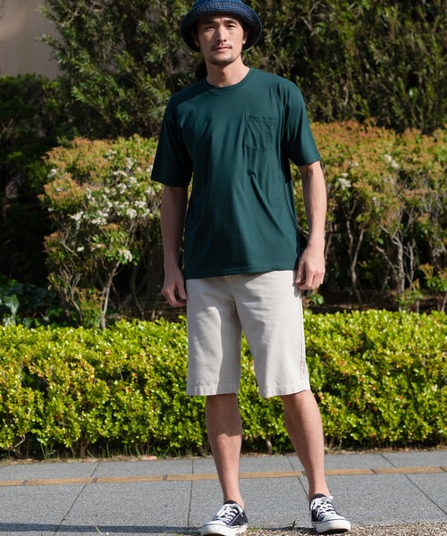 Blue Standard （ブルースタンダード）の「【BLUE STANDARD/ブルースタンダード】汗染みの目立ちにくいゼロステイン　汗シミ防止加工　撥水性　UVカット　胸ポケット付きクルーネックTシャツ（Tシャツ/カットソー・メンズ・ホワイト/ブラック/ダークグリーン/ネイビー/カーキ/サックスブルー/ピンク系その他/ダークベージュ/アーミー・SMALL/MEDIUM/X-LARGE/LARGE）」の22枚目の写真