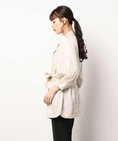 JUMELLE（ジュメロ）の「リネンウエストマークジャケット（テーラードジャケット・レディース・ベージュ・FREE）」の3枚目の写真