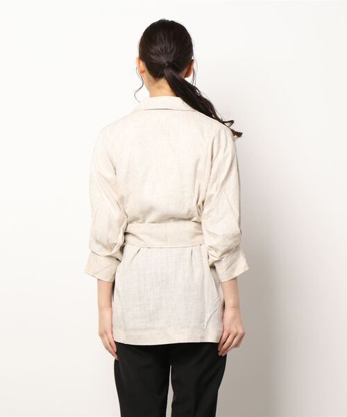 JUMELLE（ジュメロ）の「リネンウエストマークジャケット（テーラードジャケット・レディース・ベージュ・FREE）」の2枚目の写真