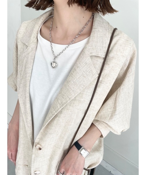JUMELLE（ジュメロ）の「リネンウエストマークジャケット（テーラードジャケット・レディース・ベージュ・FREE）」の7枚目の写真