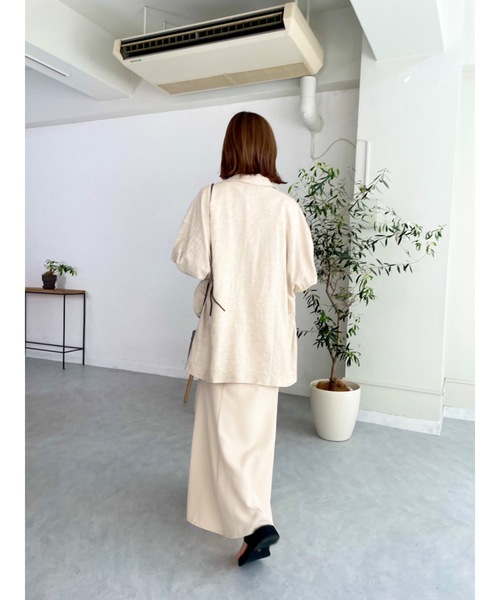 JUMELLE（ジュメロ）の「リネンウエストマークジャケット（テーラードジャケット・レディース・ベージュ・FREE）」の8枚目の写真