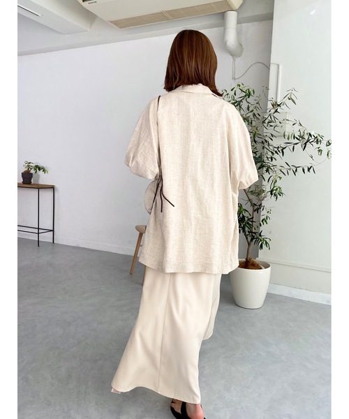JUMELLE（ジュメロ）の「リネンウエストマークジャケット（テーラードジャケット・レディース・ベージュ・FREE）」の9枚目の写真