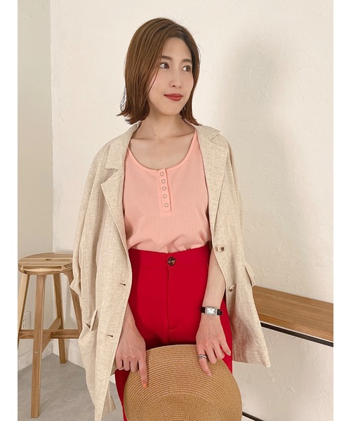 JUMELLE（ジュメロ）の「リネンウエストマークジャケット（テーラードジャケット・レディース・ベージュ・FREE）」の11枚目の写真