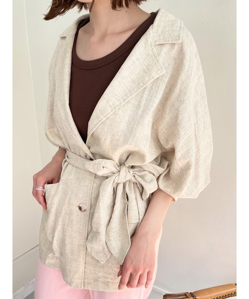 JUMELLE（ジュメロ）の「リネンウエストマークジャケット（テーラードジャケット・レディース・ベージュ・FREE）」の22枚目の写真