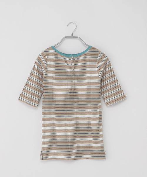 niko and...（ニコアンド）の「[MODE NORM CORE]マルチボーダー2WAYプルオーバー（Tシャツ/カットソー・レディース・ネイビー/オフホワイト/ライトグリーン・MEDIUM/LARGE）」の9枚目の写真