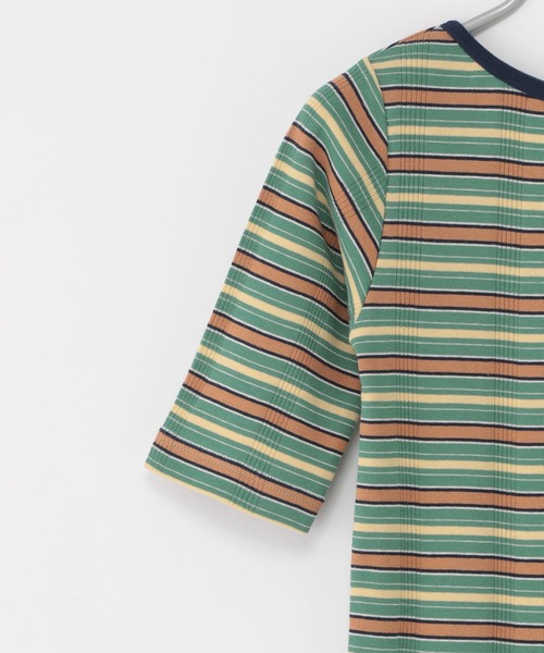 niko and...（ニコアンド）の「[MODE NORM CORE]マルチボーダー2WAYプルオーバー（Tシャツ/カットソー・レディース・ネイビー/オフホワイト/ライトグリーン・MEDIUM/LARGE）」の10枚目の写真