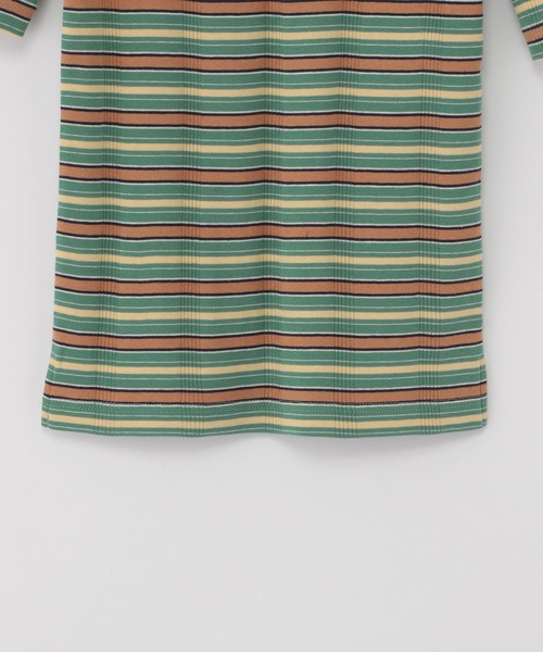 niko and...（ニコアンド）の「[MODE NORM CORE]マルチボーダー2WAYプルオーバー（Tシャツ/カットソー・レディース・ネイビー/オフホワイト/ライトグリーン・MEDIUM/LARGE）」の6枚目の写真