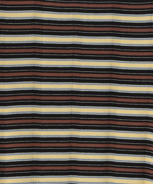 niko and...（ニコアンド）の「[MODE NORM CORE]マルチボーダー2WAYプルオーバー（Tシャツ/カットソー・レディース・ネイビー/オフホワイト/ライトグリーン・MEDIUM/LARGE）」の4枚目の写真