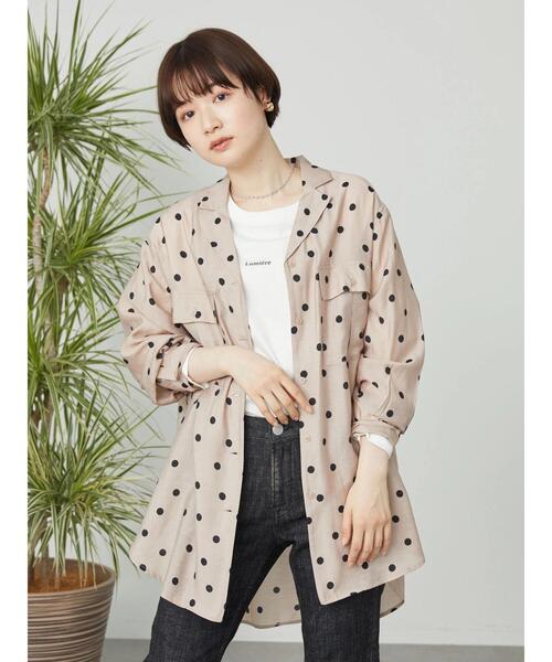 AMERICAN HOLIC(アメリカンホリック)の「開襟Wポケットシアーシャツ(シャツ/ブラウス・レディース・ブラック/ピンク・L/M)」の8枚目の写真