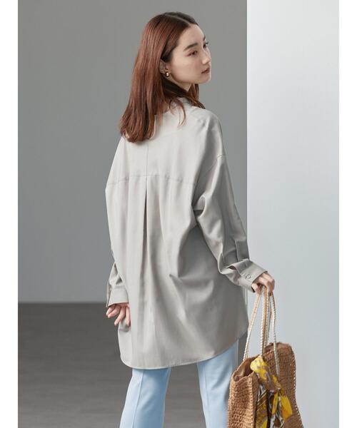 AMERICAN HOLIC（アメリカンホリック）の「イージーケアバックタックリラックススキッパーシャツ（シャツ/ブラウス・レディース・オフホワイト/グレイッシュベージュ・M/L）」の14枚目の写真