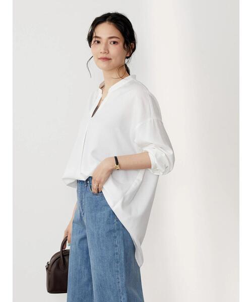 AMERICAN HOLIC（アメリカンホリック）の「イージーケアバックタックリラックススキッパーシャツ（シャツ/ブラウス・レディース・オフホワイト/グレイッシュベージュ・M/L）」の11枚目の写真