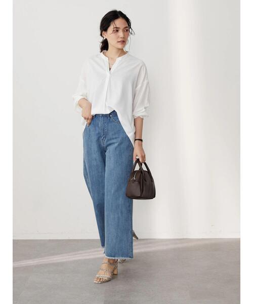 AMERICAN HOLIC（アメリカンホリック）の「イージーケアバックタックリラックススキッパーシャツ（シャツ/ブラウス・レディース・オフホワイト/グレイッシュベージュ・M/L）」の15枚目の写真