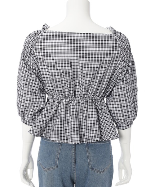 fifth（フィフス）の「【9周年記念】ペプラムチェックブラウス（シャツ/ブラウス・レディース・ブラック/ブルー・M）」の10枚目の写真