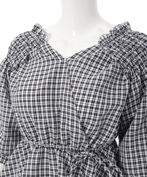 fifth（フィフス）の「【9周年記念】ペプラムチェックブラウス（シャツ/ブラウス・レディース・ブラック/ブルー・M）」の13枚目の写真