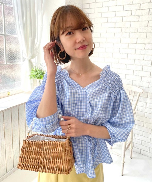 fifth（フィフス）の「【9周年記念】ペプラムチェックブラウス（シャツ/ブラウス・レディース・ブラック/ブルー・M）」の17枚目の写真