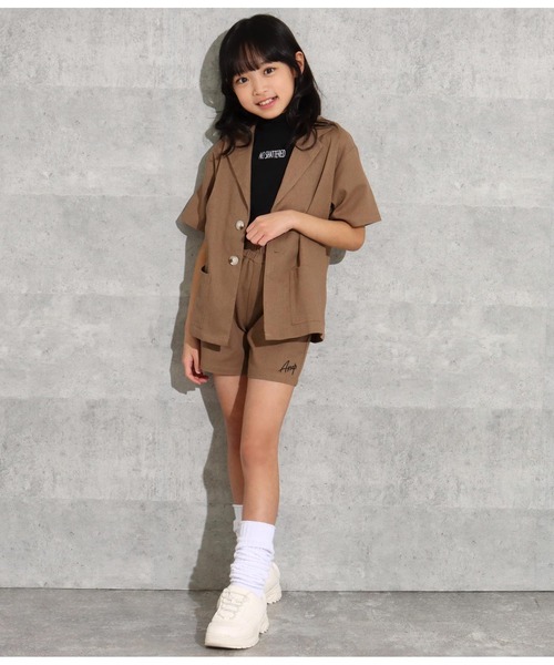 ANAP kids（アナップキッズ）の「リネン風セットアップ（シャツ/ブラウス・キッズ・アイボリー/ベージュ・130cm/110cm/120cm）」の7枚目の写真